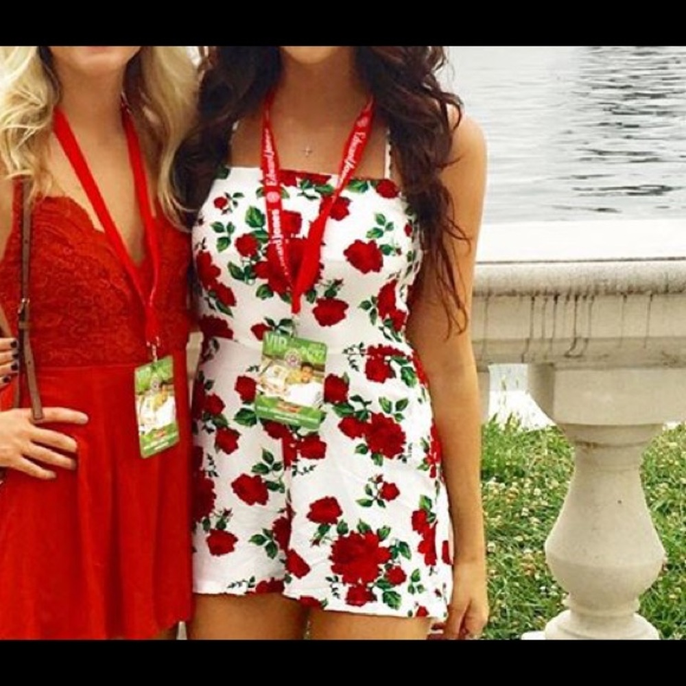 H&M rose romper . Ties in the back